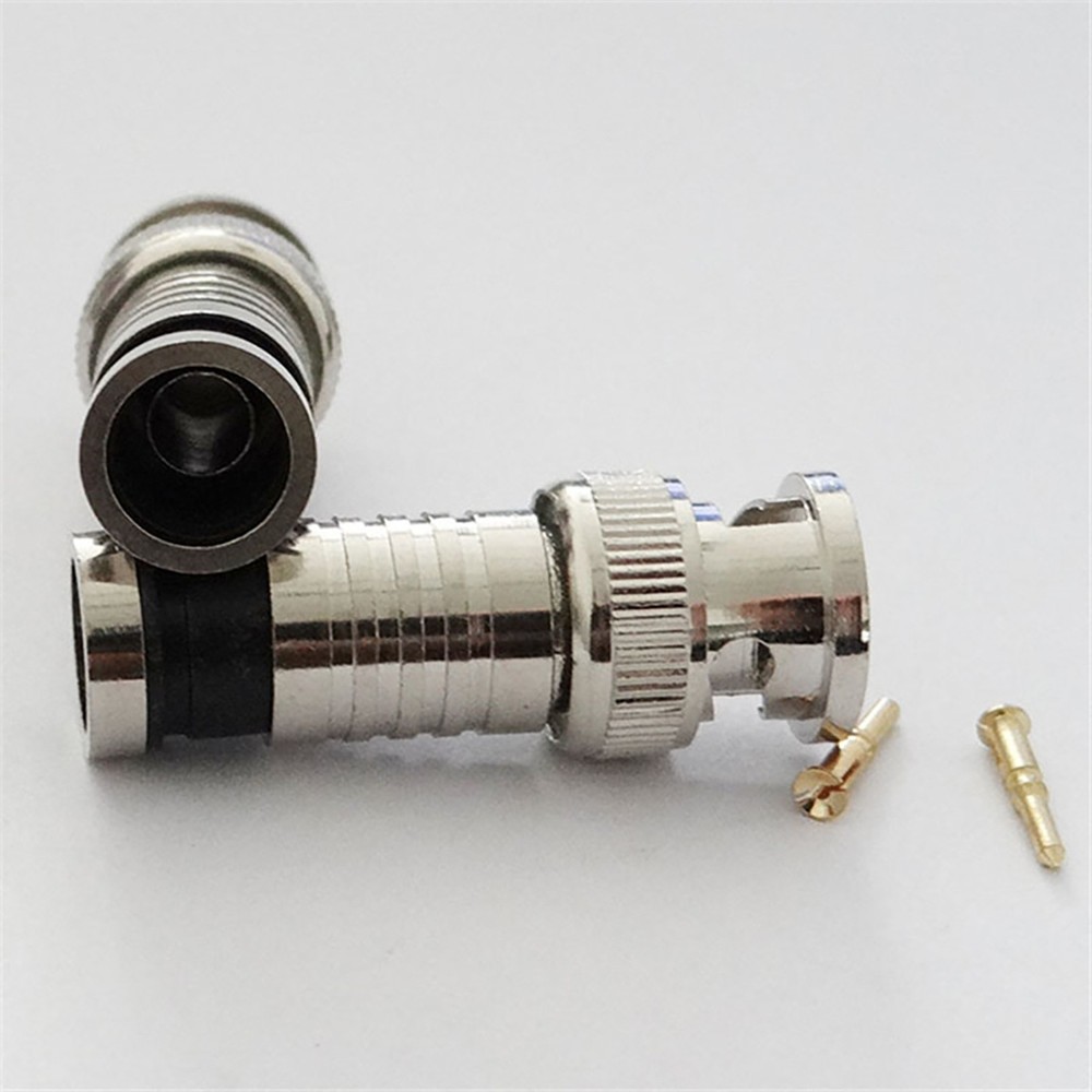 10*Premium Adapter BNC Compression Connector for CCTV Camera RG6 Coax Cables
