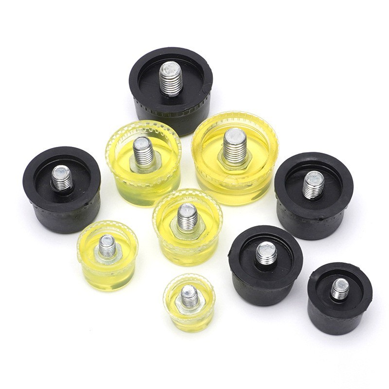 1Pair 45mm Diameter Mallet Hammer Replacement Striking Head Tip, Yellow Black