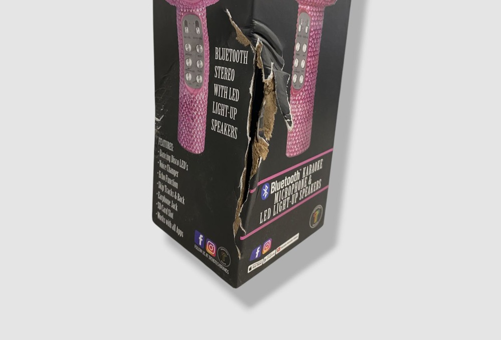 Wireless Express Pink Bling Edition Karaoke Microphone Bluetooth Speaker