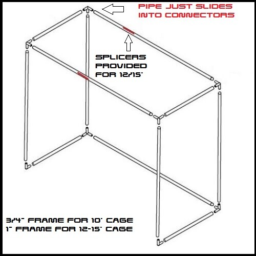 Golf Simulator Cage. POLY SPACER SCREEN. 4 SIDED NET/PADS/PANELS. 3/4"-1" FRAME