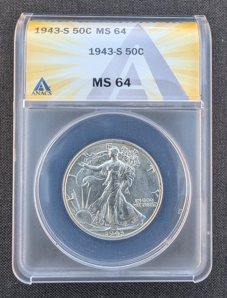1943-S 50C Walking Liberty Half Dollar - MS64