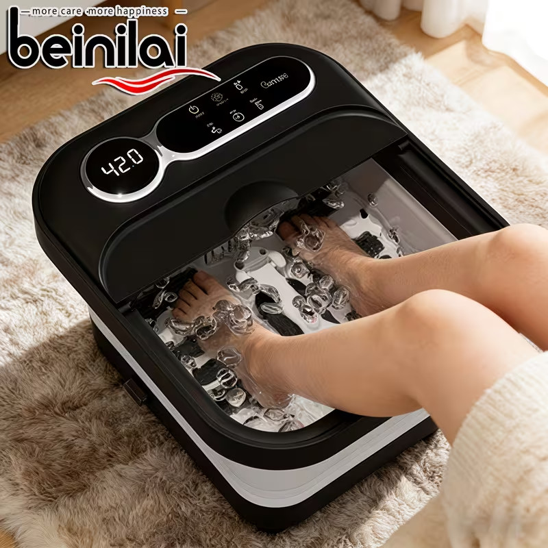 Heated Foot Spa Bath with Bubble Massage & Rollers - Relaxing Home Use