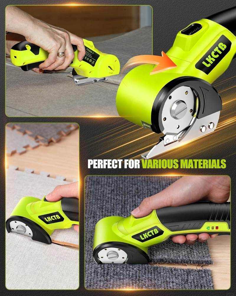 Electric Scissors, Cardboard Cutter, With LED Light, High-Efficiency Brushless