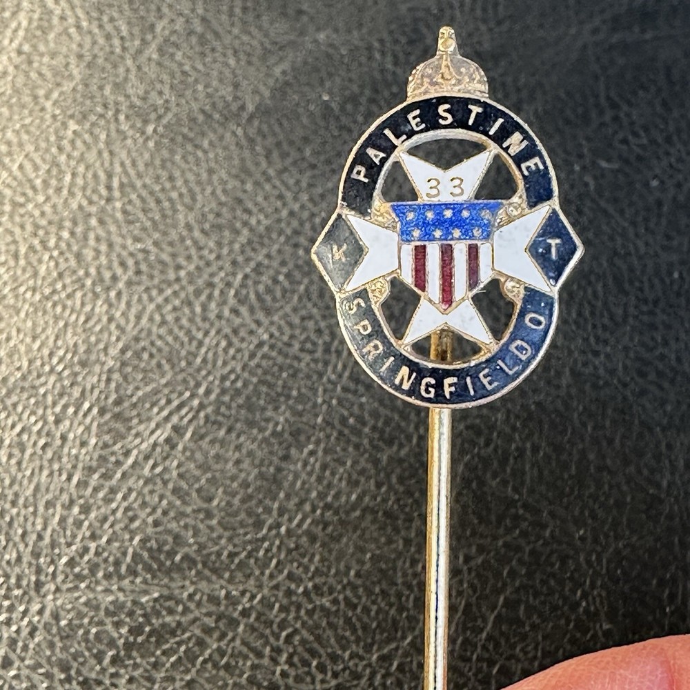 Knights Templar Palestine Ohio Commandery # 33 Enameled Stickpin