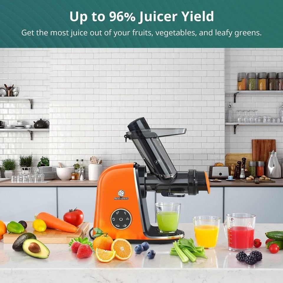 Relax-centric Juicer Machines, Slow Masticating Juicer Orange (Save 50%)