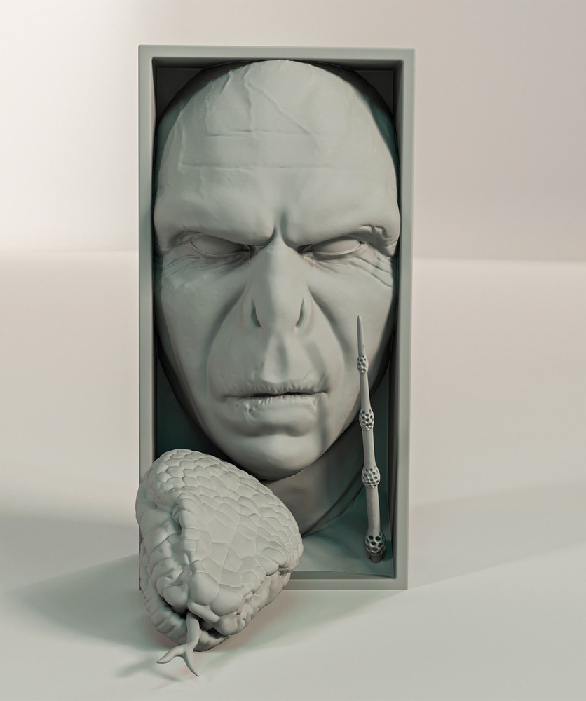 Voldemort Book Nook & Wall Mount - Dark Wizard Gothic Decor