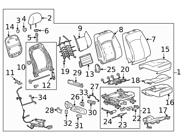 Genuine GM Passenger Side Front Seat Back Pad 22774673