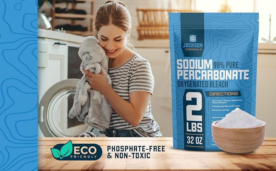 99% Pure Sodium Percarbonate - 5 lbs - Oxygenated Bleach