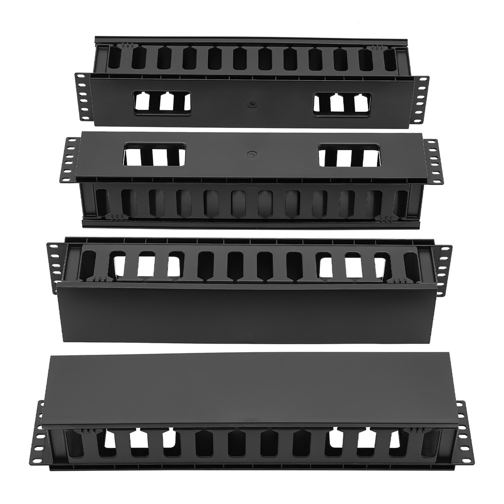 4 Pack Horizontal Rack Mount Cable Management, Cable Organizer, Cable Raceways