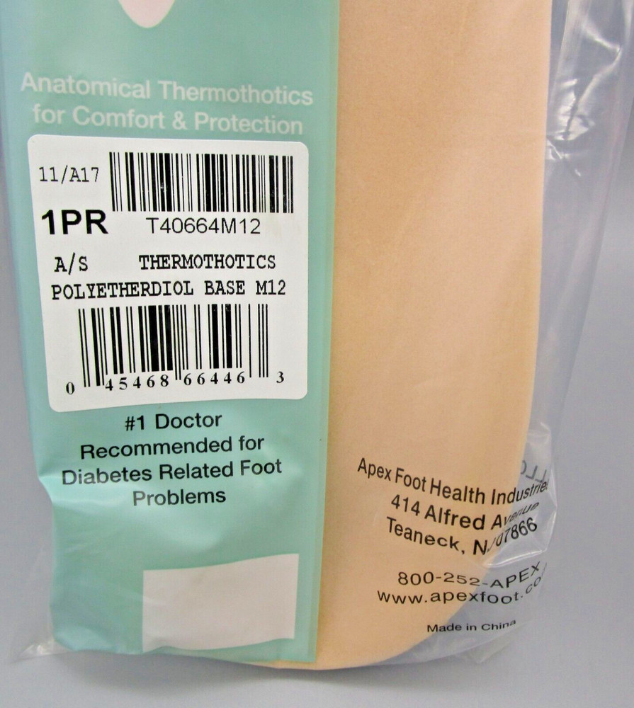 APEX~Size M12~T40664~Anatomical Thermothotics Polyetherdiol Base Inserts