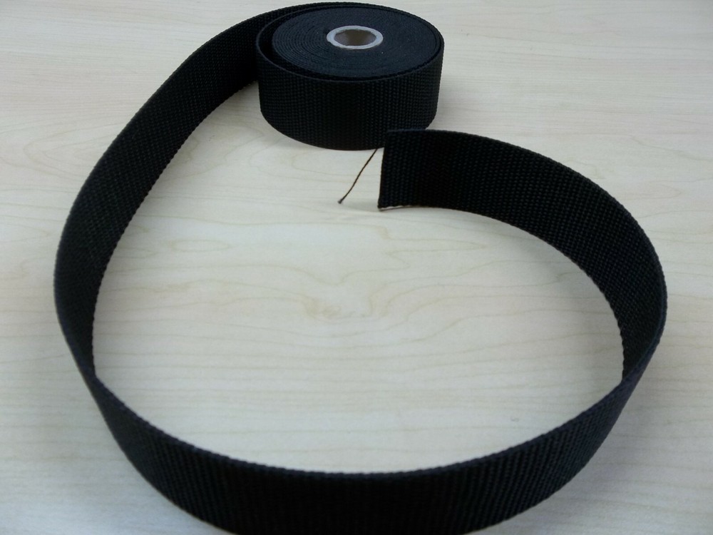 5 yds 1 1/2" Webbing Polypropyl Heavy Duty Poly Strapping strap black duffle bag