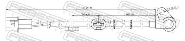 Febest Front Left Abs Wheel Speed Sensor Fits Mitsubishi Dion Lancer Cargo