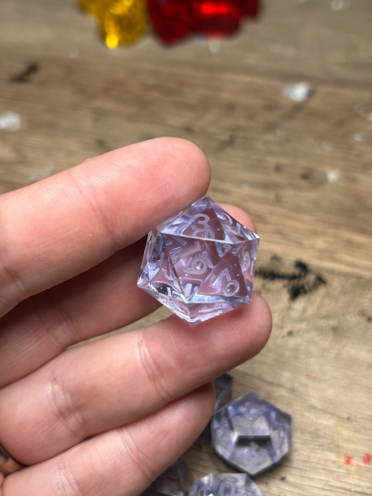 RAW* Dice: Transparent Clear _ Resin-Cast Dice Set *See Description* D&D