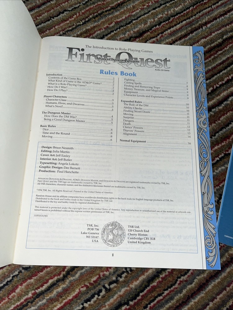 Dungeons & Dragons First Quest 2nd Edition Game BOOKS + DM Screen + Poster