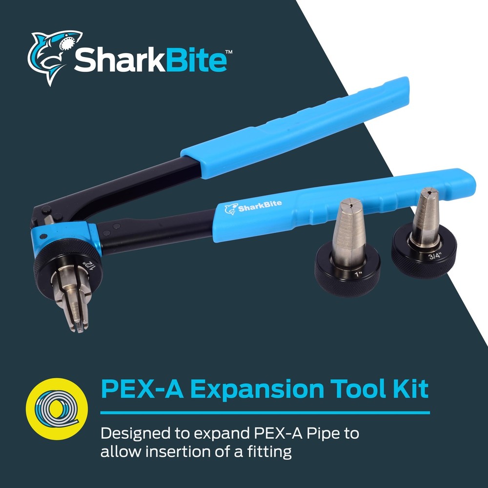 SharkBite PEX-A Expansion Tool Kit, Includes 1/2 inch, 3/4 and 1 Blue