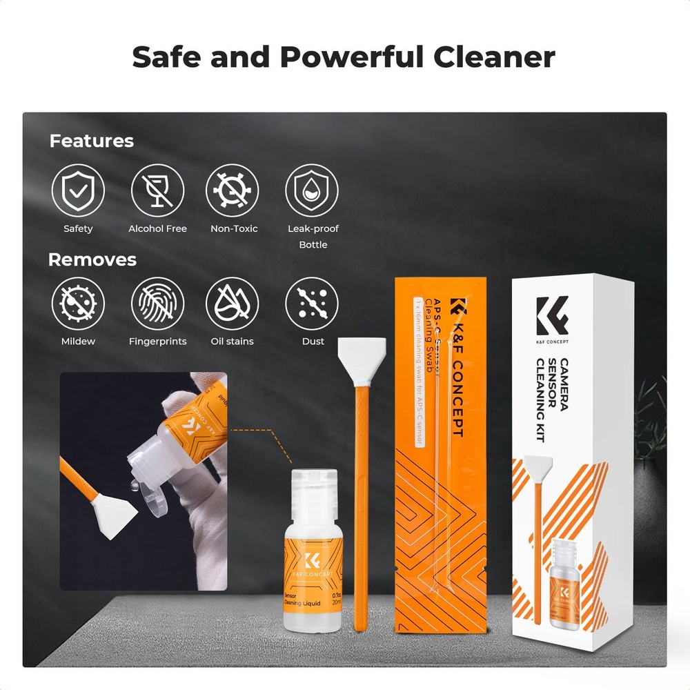 Camera Cleaning Kit16mm APS-C Frame Sensor Cleaning Swab*6 + 20ml Sensor Clea...