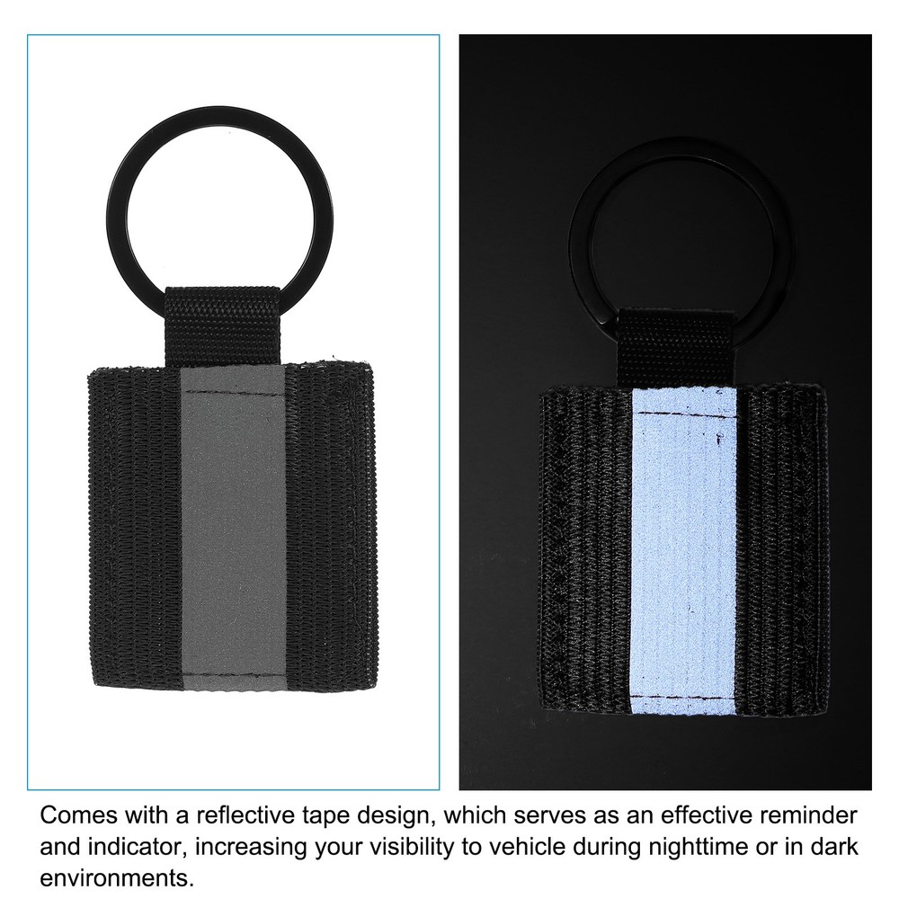 9 Pcs Reflective Keychain Tags, Reflective Zipper Pulls, Black/Green/Blue