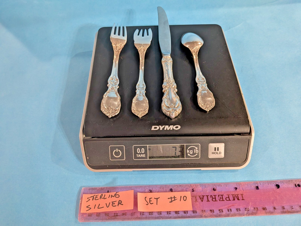 REED & BARTON LUXURY STERLING SILVER 4PC PLACE SETTING SET #10
