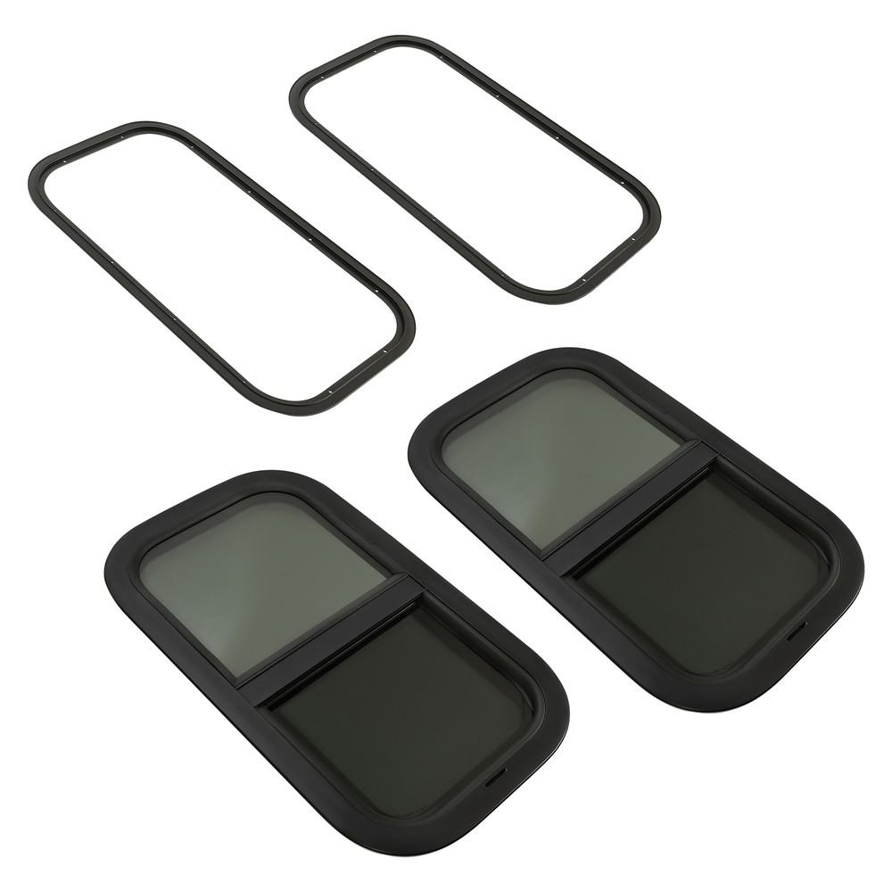 2 Pack 12 x 22 x1-1/2" Wall Vertical RV Window Cargo Trailer W/Screen & Screws