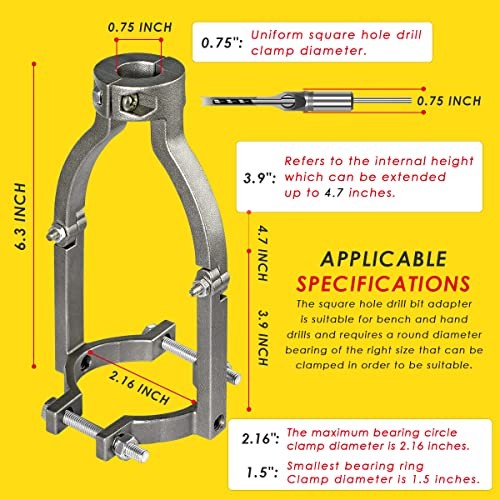 Square Hole Drill Bit Adapter for Easy Installation and Disassembly -