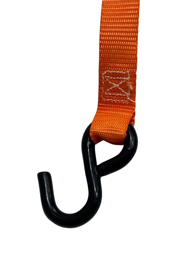 1"X6' Orange Cam Buckle Strap w/ S-Hooks (4 pack)