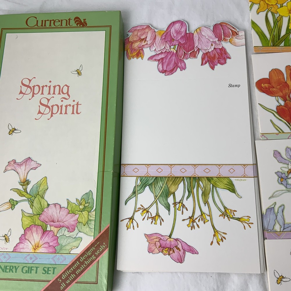 Current “Spring Spirit” 1981 Stationery Set - Fold A Notes & Note Cards….
