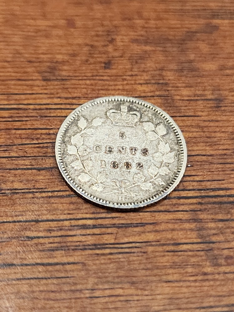 1882H Canada 5 Cents Silver Coin
