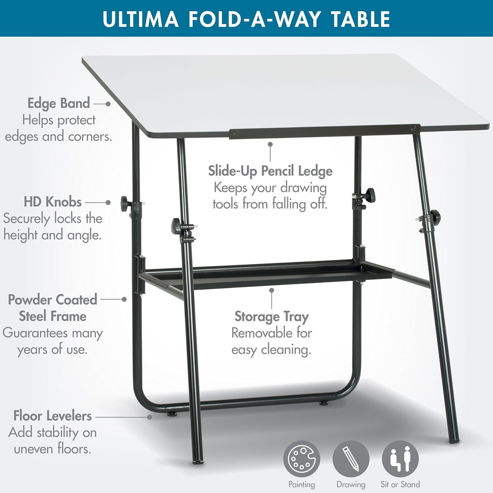 Studio Designs Ultima Foldable Table - Black, Versatile & Stylish Solution