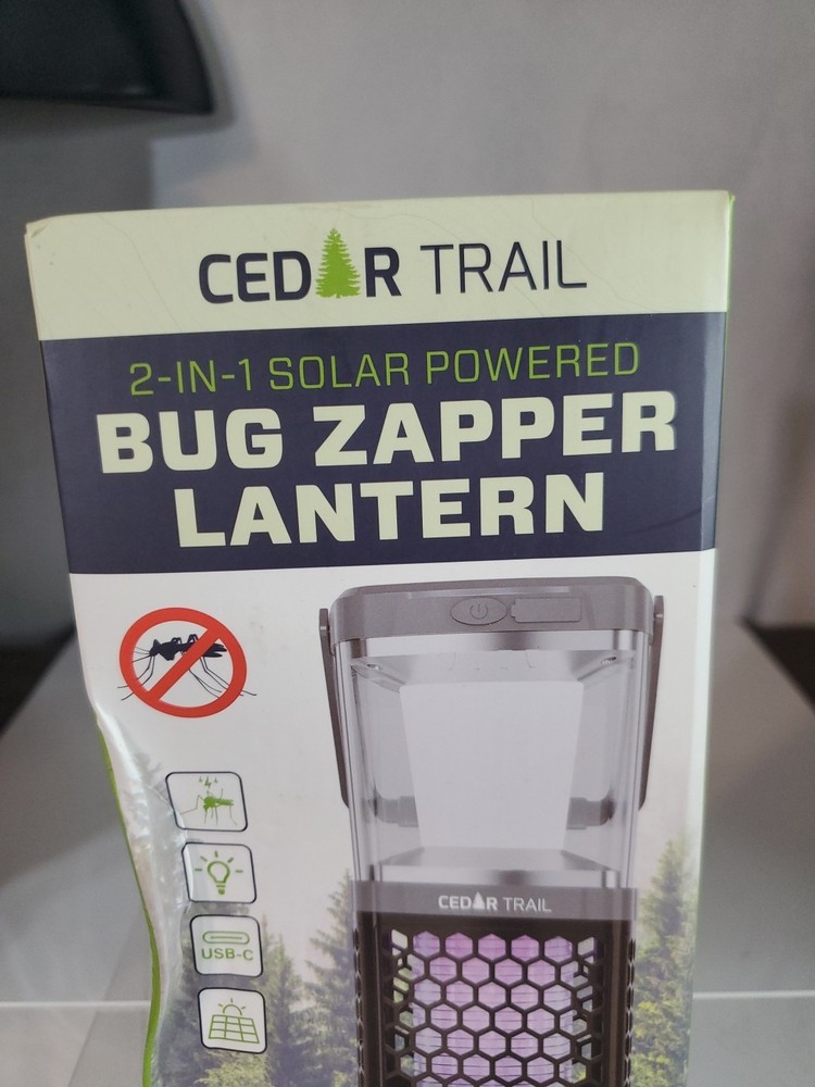 Bug, Insect Mosquito Zapper & Lantern Solar Powered, Camping, Pool, Outdoors NIB