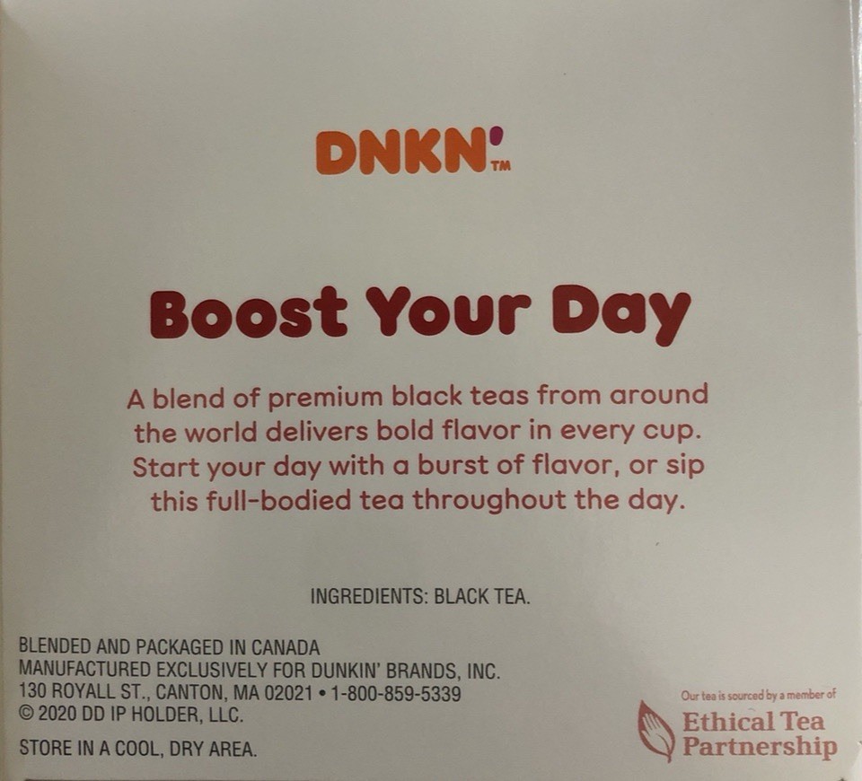 Dunkin Bold Breakfast Black Tea Per Box less than $12 (12 individual BOX)