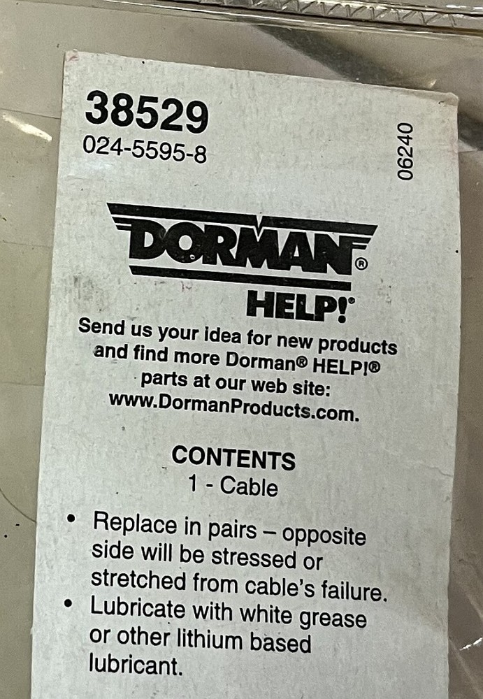 Dorman 38529 Tailgate Tail Gate Cable, Single 92 - 02 Chevy GMC C/K Pickup