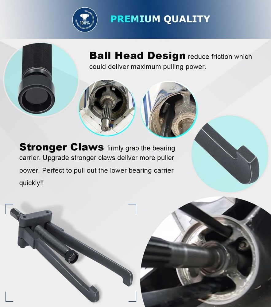 Universal Lower Bearing Carrier Puller with Adjustable Arms