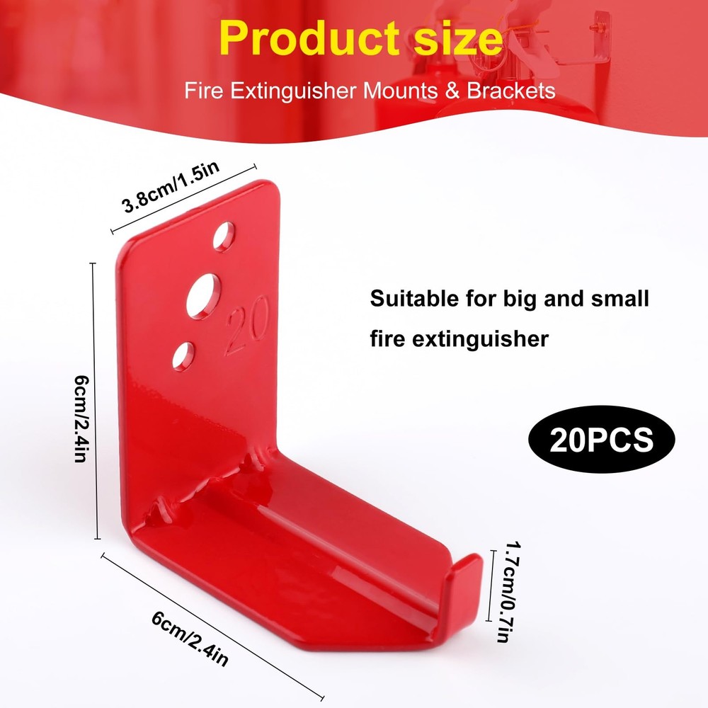 20Pcs Fire Extinguisher Mount,Universal Fire Extinguisher Bracket,Hook Wall M...