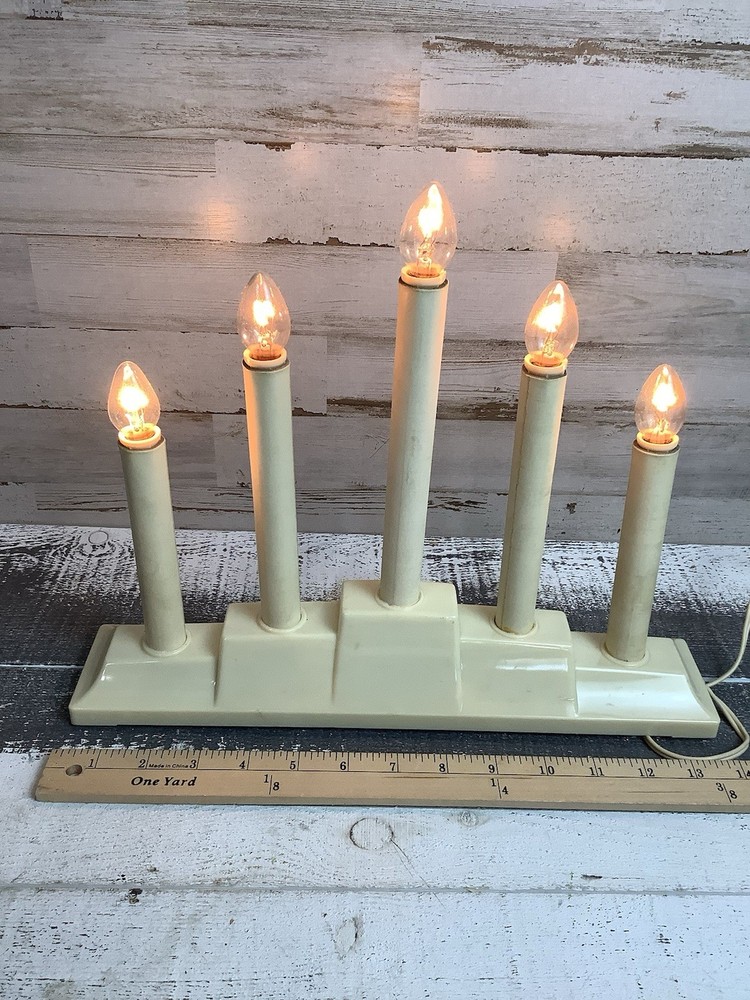 Vintage 5 Light Candolier with Bulbs