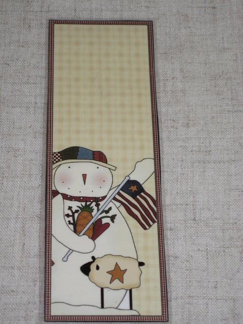 PRIMITIVE SNOWMAN LAMINATED BOOKMARK CS1219