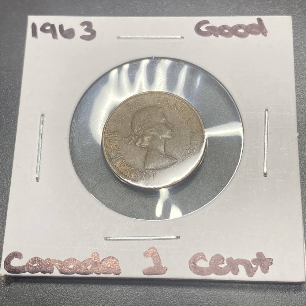 1963 Canada 1 Cent Good Condition Penny Coin