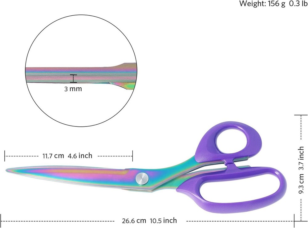 Titanium Coating Fabric Scissors, Professional Tailor 1 pack, 1 Pack
