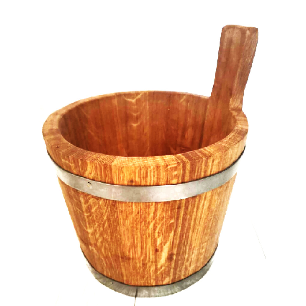 Handcrafted Oak Bucket – Wooden Bucket, Wooden Pail, Sauna Bucket