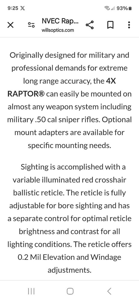 Gen 3 Raptor Night Vision Scope