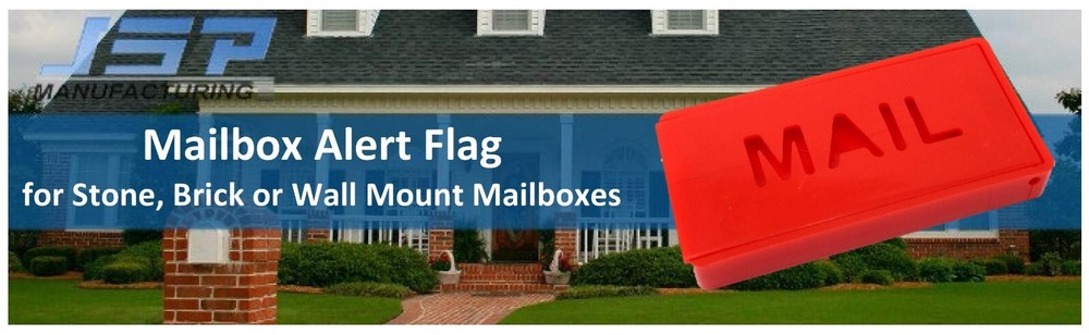 Plastic Front Mount Red Mailbox Flag for Brick, Stone Mailboxes Mail Alert Flag