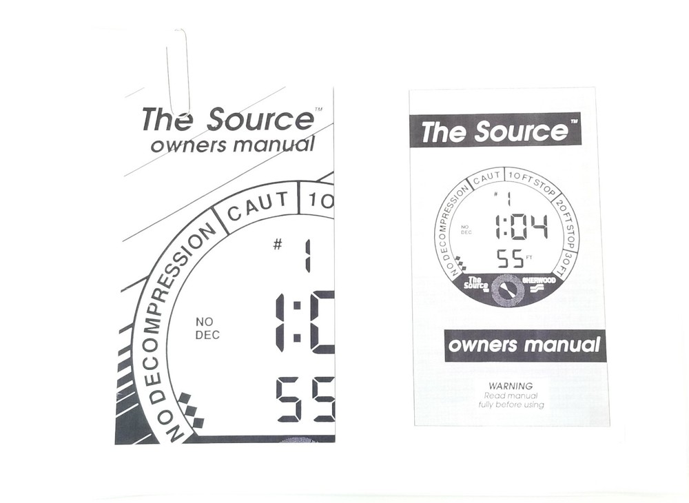 Sherwood Scuba The Source Dive Computer Printed Manual (Genesis)