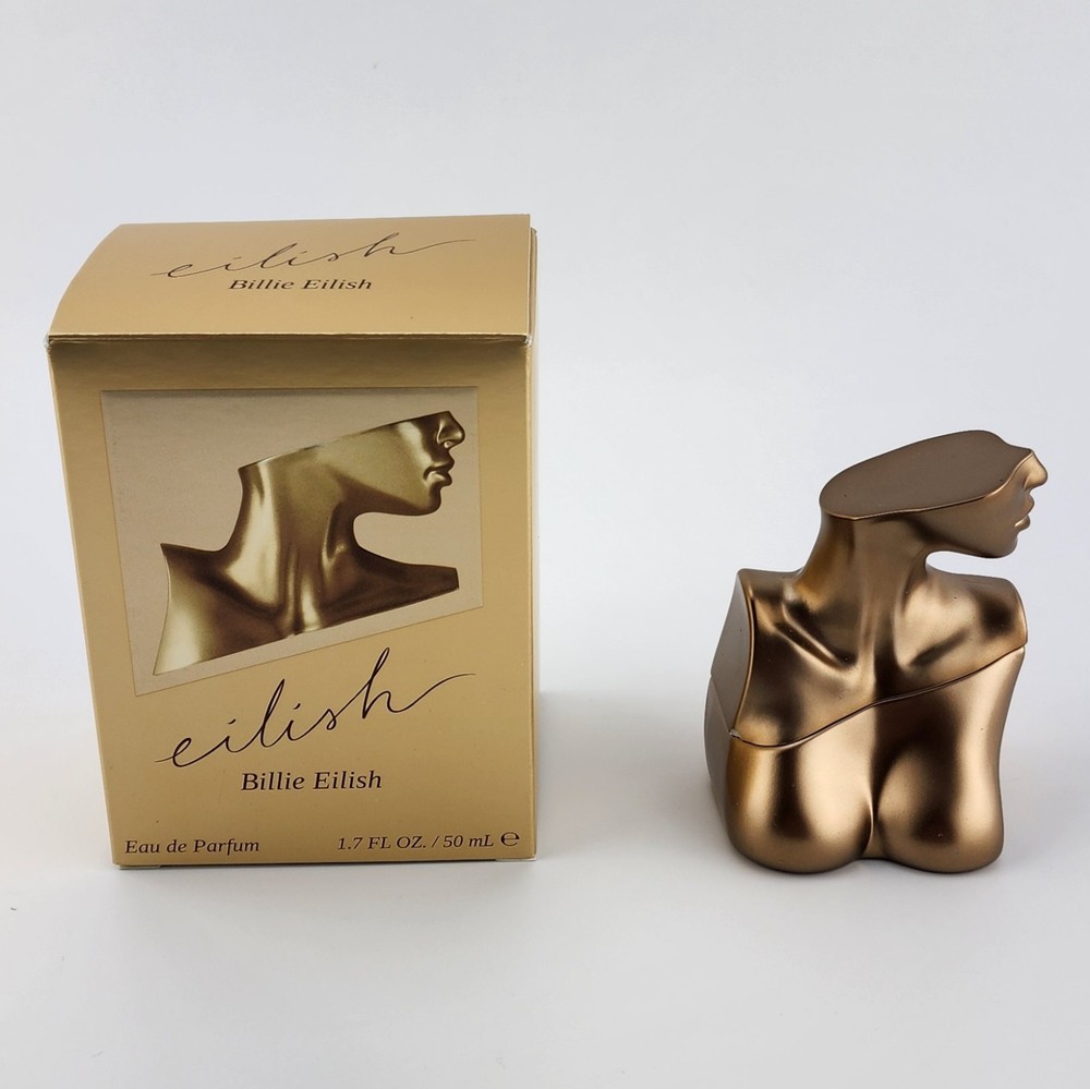* EMPTY * Billie Eilish Eilish No. 1 Empty Bottle 1.7 oz Gold Statue with Box