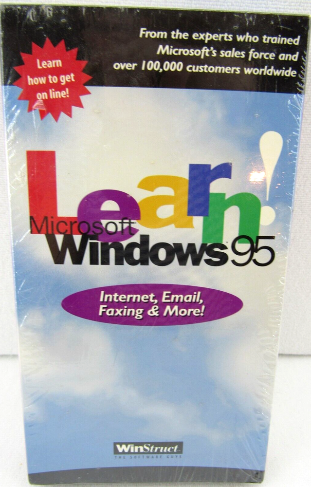 Learn Microsoft Windows 95 VHS by WinStruct ~ Internet Email Fax NEW!