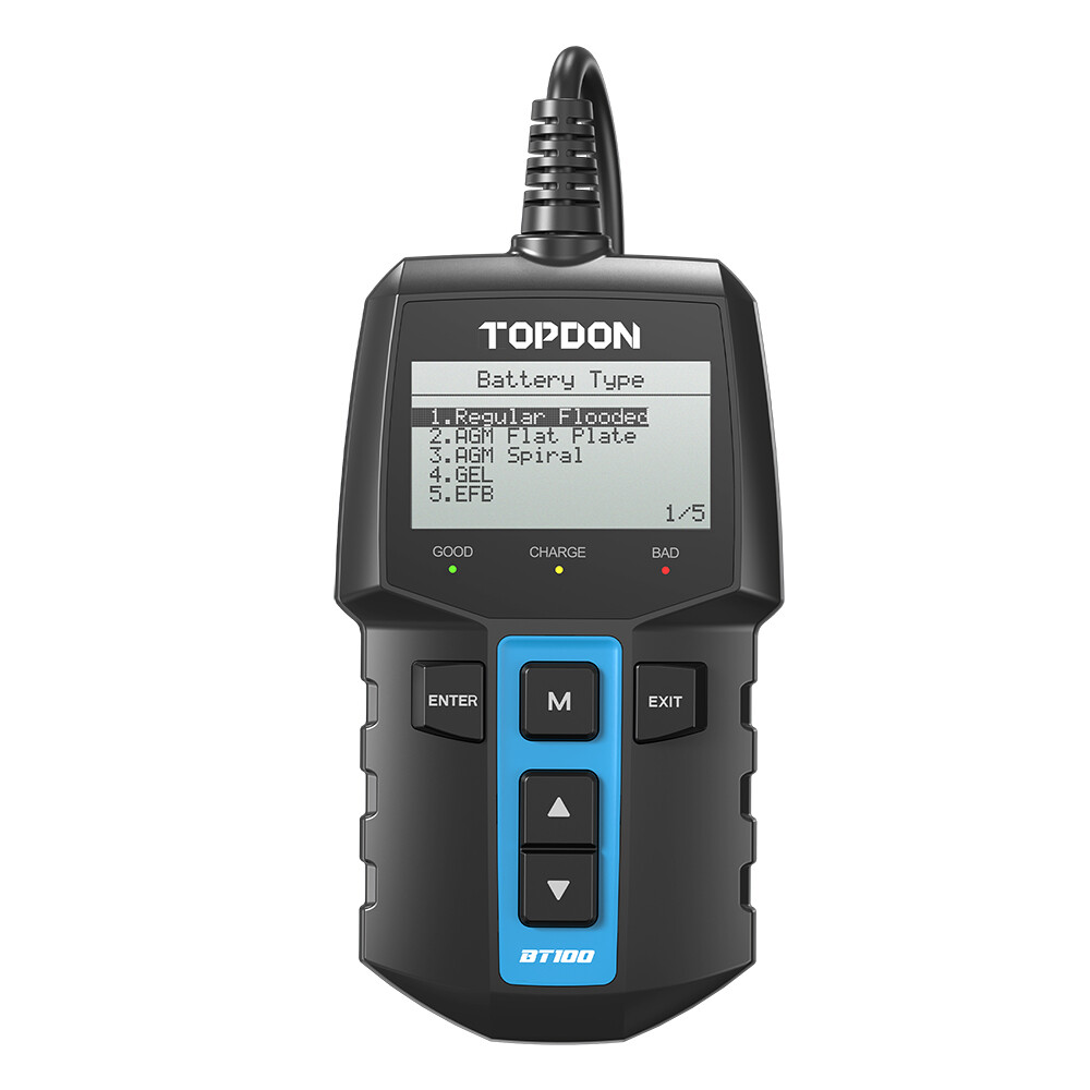 TOPDON BT100 Car Battery Tester 12V Load Tester Charging System Analyzer