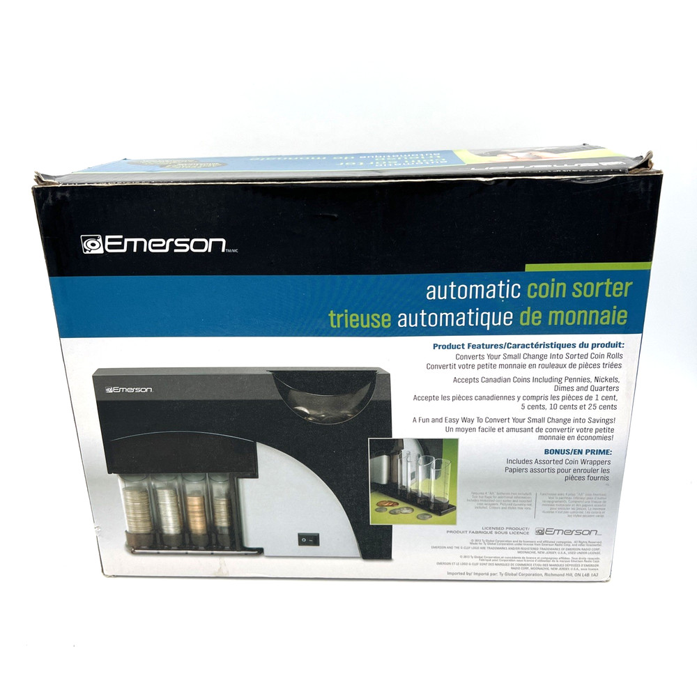 Emerson 4-Barrel Automatic Coin Sorter Used Tested Working.