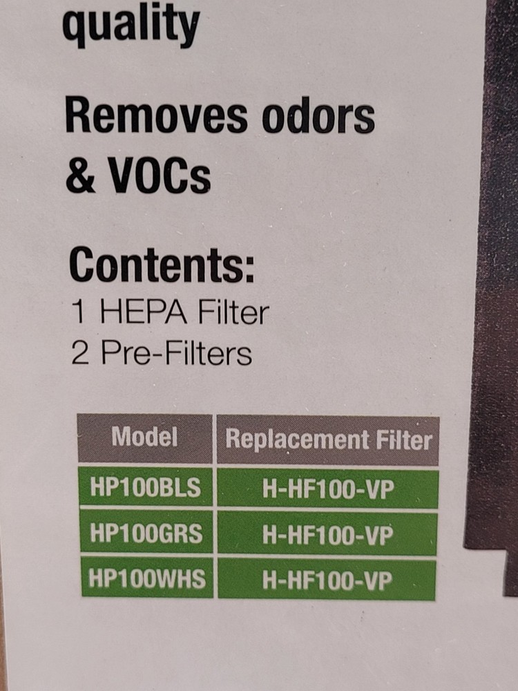 True HEPA Replacement Filter Compatible Hunter H-HF100-VP Medium Tower