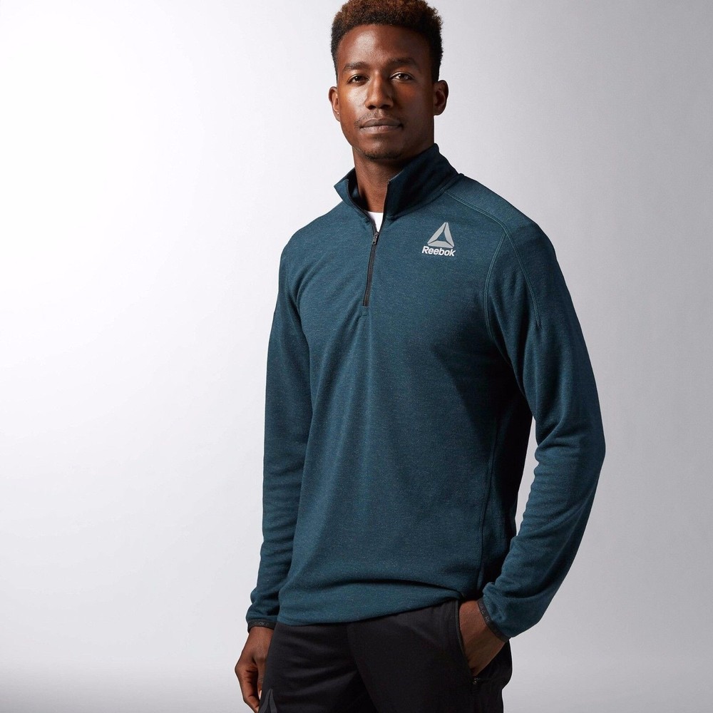 New Men's REEBOK Workout Ready 1/4 Zip Top - S99112 - MSRP $50