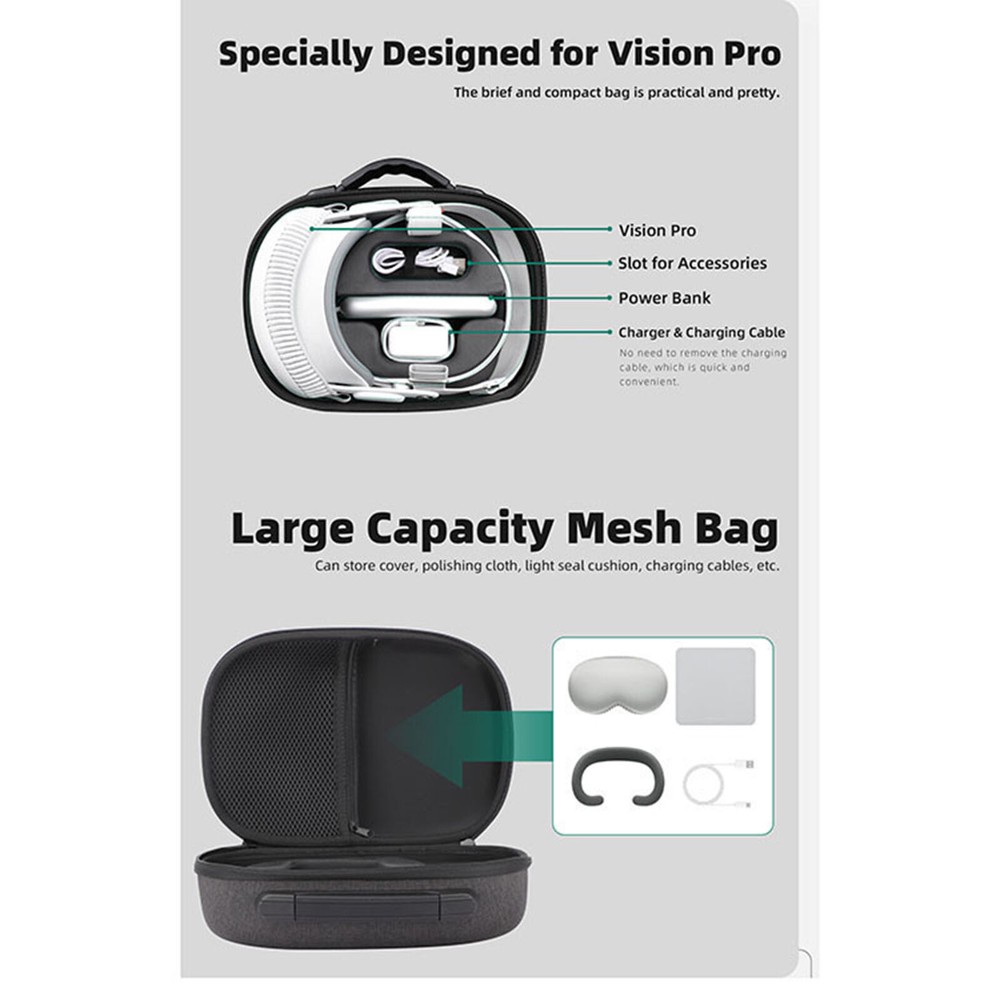 Portable Storage Bag Drop-proof Carrying Case Accessories for Vision Pro