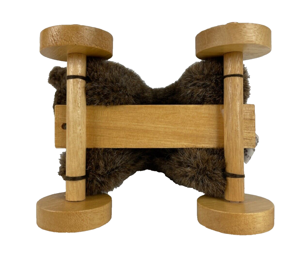 Applause Bear on Wheels Pull Toy