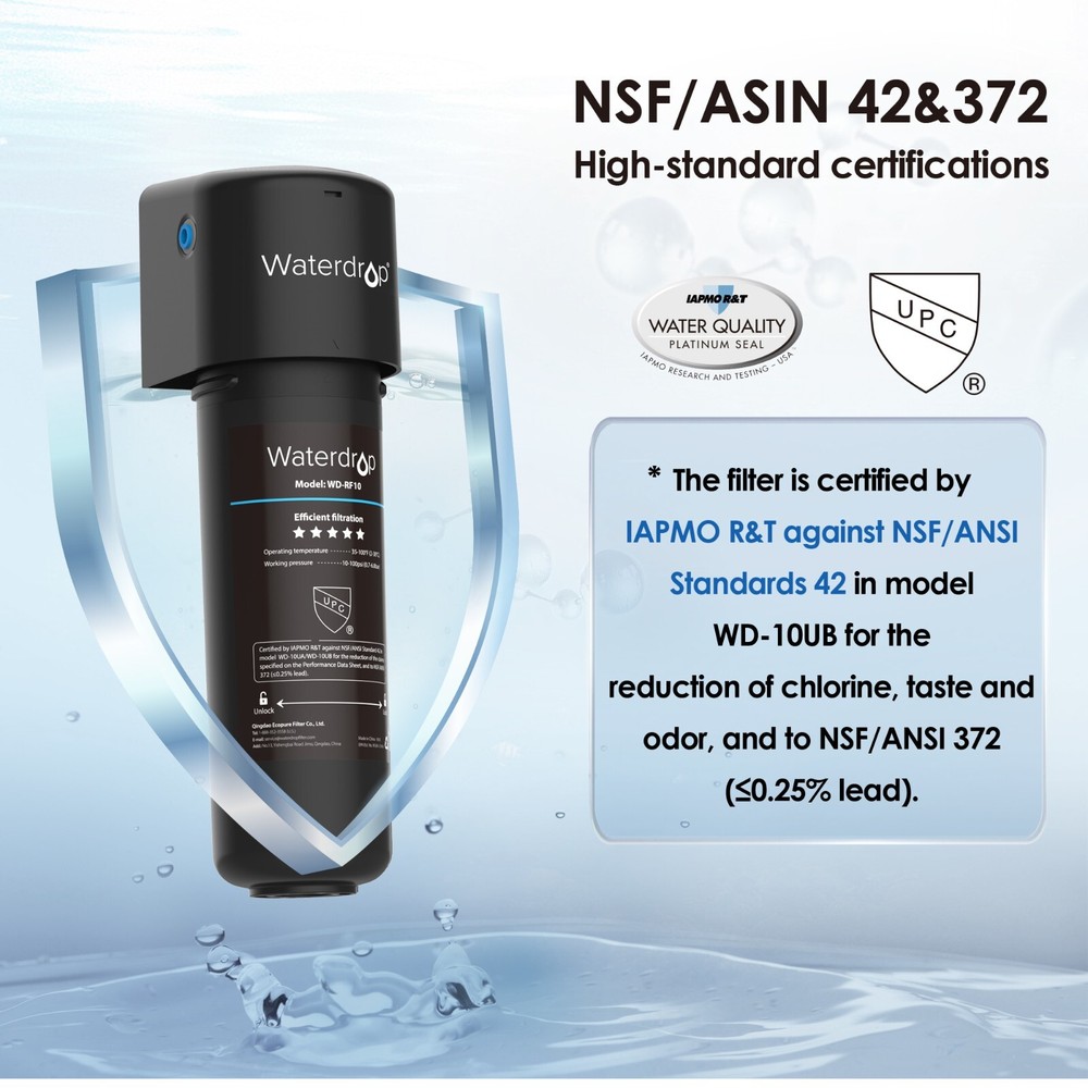Waterdrop 10UB Under Sink Drinking Water Filtration System,NSF/ANSI 42 Certified
